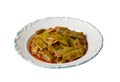 Traditional delicious Turkish food Green beans with olive oil Turkish name Zeytinyagli taze fasulye