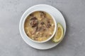 Turkish traditional tripe soup iskembe corbasi and offal soup, Turkish Meat Soup Kelle Paca ( Royalty Free Stock Photo