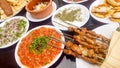 Traditional Delicious Turkish foods; Adana Kebab, Grilled meat Royalty Free Stock Photo