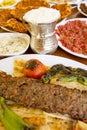 Traditional Delicious Turkish foods; Adana Kebab, Grilled meat Royalty Free Stock Photo