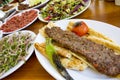 Traditional Delicious Turkish foods; Adana Kebab, Grilled meat Royalty Free Stock Photo