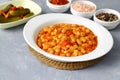 Traditional delicious Turkish foods Dried bean (Kuru fasulye). Hot turkish bean stew with a tasty tomato sauce Royalty Free Stock Photo