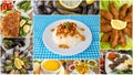 Traditional delicious Turkish foods varietes collage. Food concept photo