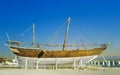 Traditional dhau under construction in a wharft in Oman