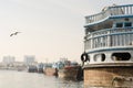 Traditional dhow boats moored up at dubai creek dubai, uae