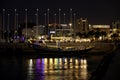 The traditional dhow on Doha Corniche, a waterfront promenade along Doha Bay.