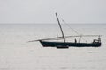 Traditional dhow in the Indian ocean in Tanzania