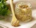 Traditional dijon mustard in jar