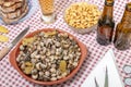 Traditional dish of cooked snails Royalty Free Stock Photo