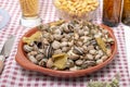 Traditional dish of cooked snails Royalty Free Stock Photo