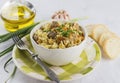 Traditional dish pilaf with meat, rice and vegetables. On white Royalty Free Stock Photo