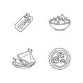 Traditional dish pixel perfect linear icons set