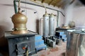 During traditional distillation of alcohol and production of homemade tsipouro/raki