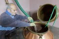 Traditional distillation of alcohol and production of homemade t
