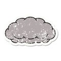 traditional distressed sticker tattoo of a cloud a grey cloud