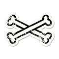 traditional distressed sticker tattoo of cross bones