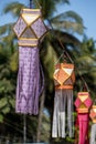 Traditional Diwali decorative paper lantern on street