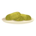Traditional dolma icon cartoon vector. Leaf food