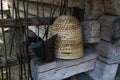 An ancient apiary with traditional straw hives