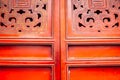 Traditional door at Den ngoc son temple in Hanoi, Vietnam Royalty Free Stock Photo