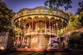 Traditional double decker carousel fairground ride in Montmartre, Paris, France