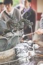 Traditional Dragon Bamboo Fountain in Japan Royalty Free Stock Photo