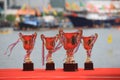 Traditional dragon boat festival trophy background Royalty Free Stock Photo