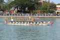 Traditional Dragon Boat Racing Festival on Ca Ty river, Phan Thiet Royalty Free Stock Photo