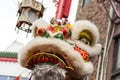 Traditional Dragon dance during Lunar New Year celebration in Chinatown in Kobe, Japan Royalty Free Stock Photo