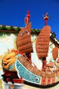 Traditional Dragon Decoration in Tainan, Taiwan Royalty Free Stock Photo