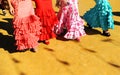 Traditional dresses at the Seville fair, Fiesta in Spain