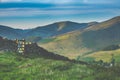 Scottish Landscape With Dry Stone Wall Royalty Free Stock Photo