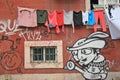 Traditional drying the linen