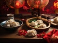 Traditional dumplings Jiaozi are widely available during Chinese New Year