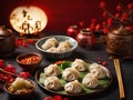 Traditional dumplings Jiaozi are widely available during Chinese New Year