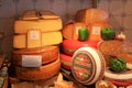 Traditional Dutch cheese at local cheese shop, Amsterdam Royalty Free Stock Photo