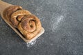 Traditional Dutch cinnamon bread in roll, called Bolus,. Royalty Free Stock Photo