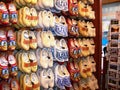 Traditional dutch clogs - wooden shoes, in one of the Souvenir gift shop in Amsterdam, Holland, the Netherlands