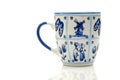 Traditional Dutch Delft blue ceramic coffee mug