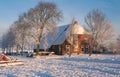 Traditional Dutch Farm in Winter Royalty Free Stock Photo