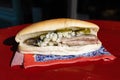 Traditional Dutch Herring Sandwich on a Napkin