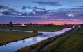 Traditional dutch landscape with windmills, Zaanse Schans, Netherlands, Europe Royalty Free Stock Photo