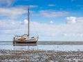 Traditional Dutch sailing ship in the Waddensea Royalty Free Stock Photo