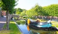 Traditional dutch ship in a small village