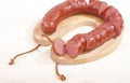 Traditional Dutch smoked sausage called Rookworst