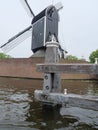 Traditional Dutch windmill in Leiden. The Netherlands. Royalty Free Stock Photo