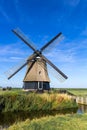 A traditional dutch windmill near Hoorn,Netherlands Royalty Free Stock Photo