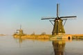 Traditional Dutch windmills at dawn Royalty Free Stock Photo