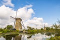 Traditional Dutch Windmills Kinderdijk World Unesco heritage Royalty Free Stock Photo