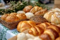 Traditional easter bread display with assorted freshly baked pastries Royalty Free Stock Photo